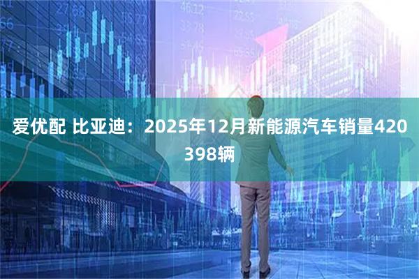 爱优配 比亚迪：2025年12月新能源汽车销量420398辆